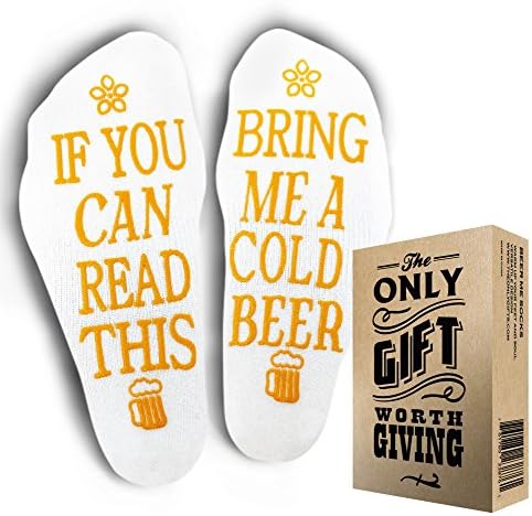 BEER SOCKS +Gift Box If you can read this bring me a cold beer