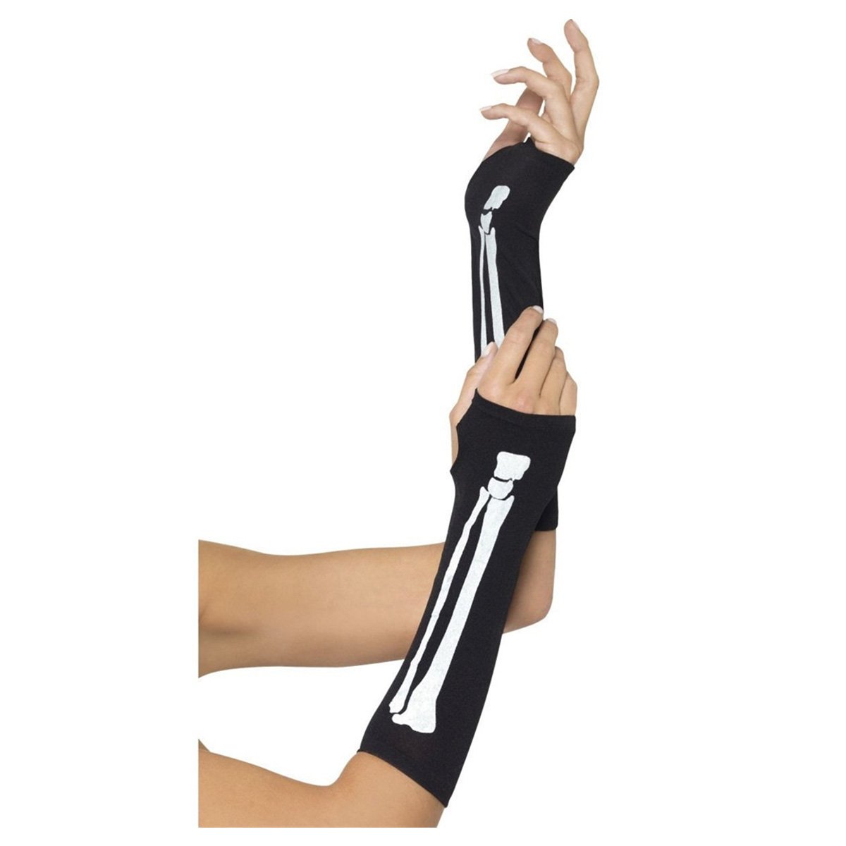 SIBOSUN Halloween Women's Skeleton Fingerless Gloves & Stockings Party Mardi Gras Carnival