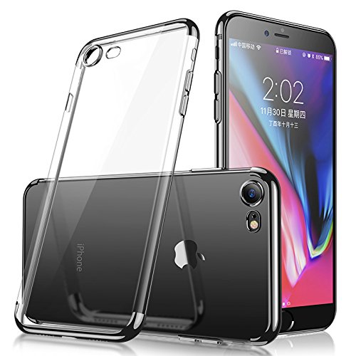 iPhone 6 Plus/6s Plus Case, ACMBO Ultra-thin Soft Clear TPU Electroplating Shining Anti-fingerprint Anti-Scratches Protective bumper Cover Cases For apple iPhone 6s Plus/6 Plus 5.5 inch,Black