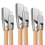 Nylsem Fast iPhone Charger with 1-Year Warranty Compatible with iPhone X/8/8Plus/7Plus/6s/6s Plus/6/6Plus/5S/5C/SE/Ipad (3 Pack 6ft) (Gold)