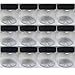 12 PET Plastic 2 Oz Empty Clear Containers Cosmetic Jar Cap Creams Makeup Travel