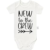Eorjuek Funny New to the Crew Bodysuits, Toddler Boy Girl Newborn Cotton Romper Short Sleeve Jumpsuit Outfits 0-24 Months