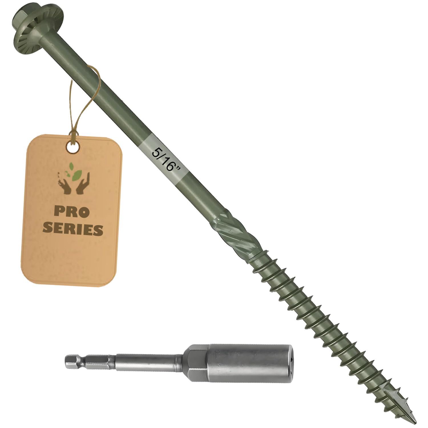 Photo 1 of 40PCS Timber Screws 5/16 X 14 Inch Heavy-Duty Green Coated, Exterior Lag Structural Wood Screws for Landscaping, Construction, Beams & Pole Barns, 1500-Hour Salt Spray Tested, Includes Hex Socket