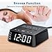 Dual Alarm Clock with USB Charger,Alarm Clock Charging Station Dock with 3 AC Outlets & 4 USB Ports Surge Protector, 6ft Extension Cord, USB Bedside Alarm Clock for Bedrooms Home Dorm Hotel,UL Listed