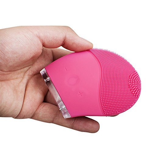 Facial Cleansing Brush - Electric Waterproof Silicone Face massager Anti-Aging Skin Cleanser and Deep Exfoliator - Makeup Removal Tool for Facial Polish and Scrub. 100% Satisfaction Guaranteed! in Pink or Blue (Pink)