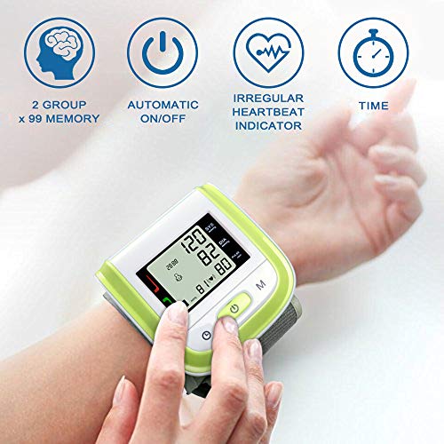 Elera Wrist Blood Pressure Cuff,Fda Approved Blood Pressure Monitor,Blood Pressure Cuff,Automatic Blood Pressure Monitor(Green)