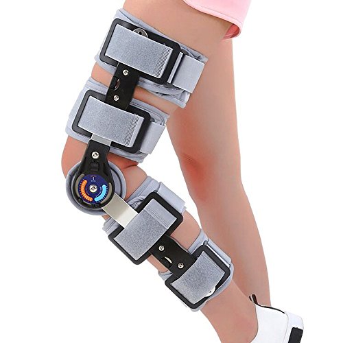 Orthopedic Hinged ROM Adjustable Sports Knee Brace Support Splint Stabilizer Wrap Sprain Post-Op Hemiplegia Flexion/Extension