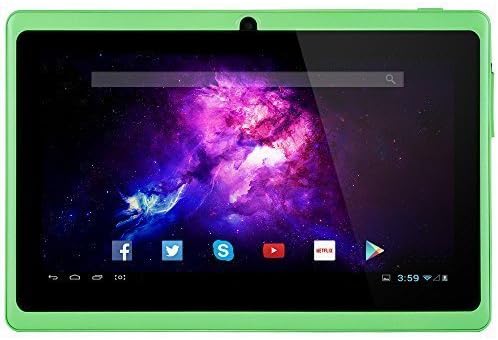 Alldaymall 7'' Tablet Android 4.4 Quad Core HD 1024x600, Dual Camera Bluetooth Wi-Fi, 8GB 3D Game Supported - Green (Third Generation)