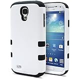 Galaxy S4 Case, MagicMobile® Hybrid Impact Shockproof Cover Hard Armor Shell and Soft Silicone Skin Layer [ White - Black ] with Screen Protector, Stylus and Charm