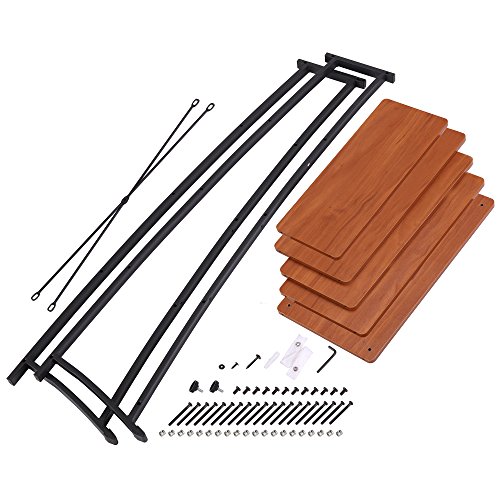 FIVEGIVEN 5 Tier Book Shelf Ladder Bookshelf Leaning Modern Wood Display Office Shelf Sonoma Cherry - Thumbnail 6