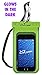 CaliCase Universal Waterproof Floating Phone Pouch - Premium IPX8 Waterproof Floating Phone Case with Lanyard for iPhone and Android - Yellow Glow in Dark