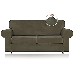 WEERRW Velvet Couch Covers for 2 Cushion Couch Sofa
