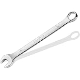 DURATECH 19mm Combination Wrench, Metric | CR-V Constructed, Mirror Polish, 12-Point, 15-Degree Offset