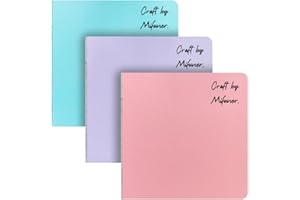 E-WEICHEN 3 pcs Mini Watercolor Sketchbook 3.9X3.9" 300GSM Portable Square Painting Notebook 60pgs (30 Sheets Front Back 2 Textures) Drawing Papers Artists Paper Pads Pink Light Purple Light Blue