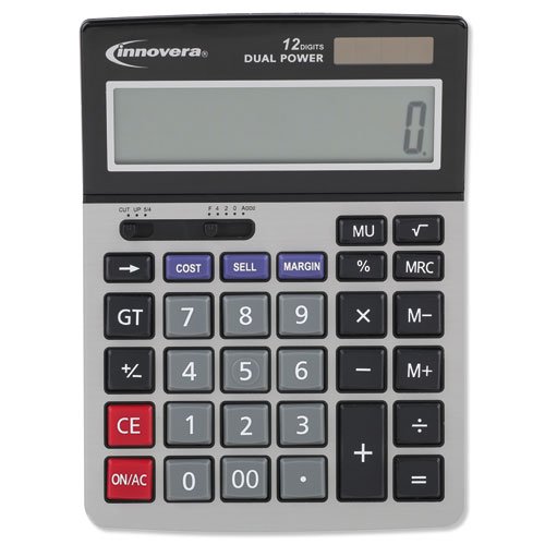 Innovera 15966 Minidesk Calculator, 12-Digit LCD IVR15968