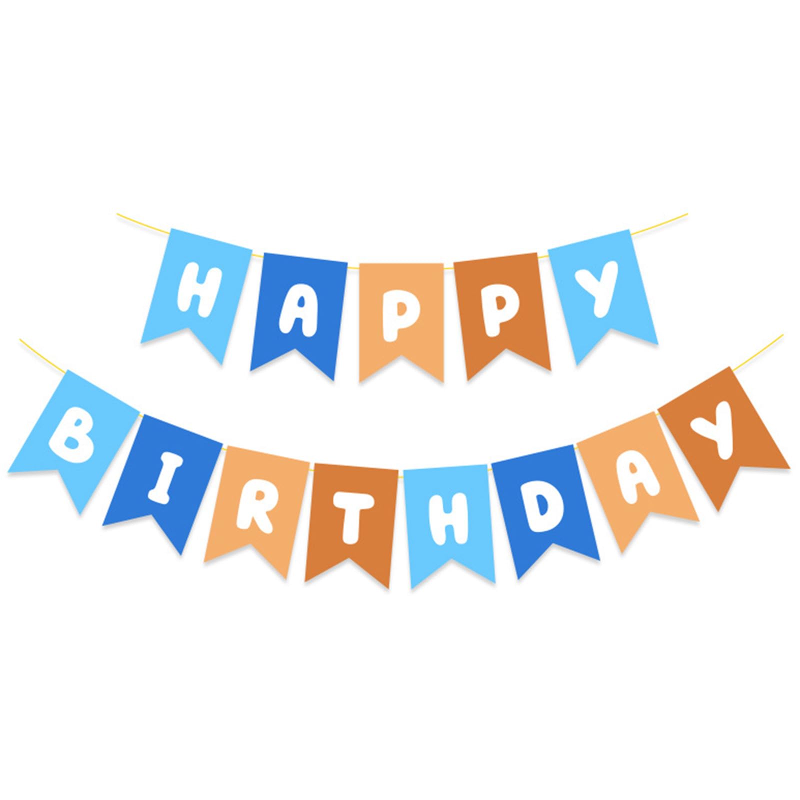 Photo 1 of Blue and Orange Birthday Banner, Happy Birthday Banner Blue Party Decorations for Boys Kids 1st Birthdays Decor
