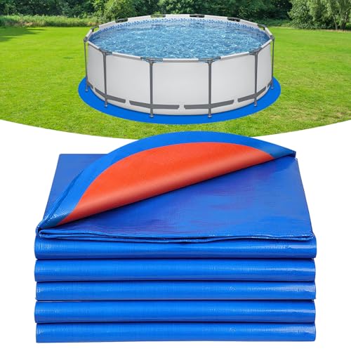 tivekeo Protective Mat for Round Swimming Pool 18 ft (5.6 m) | For flat swimming pools, tear-resistant protection