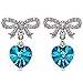 QIANSE Earrings Gifts for Her for Women Hypoallergenic Blue Heart Crystal Earrings for Women Teen Girls Earrings for Wife Girlfriend Christmas Birthday Gifts Jewelry Gifts for Her
