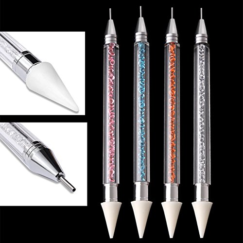 Yiwa Nail Art Tools DIY Diamond Painting Pen Double-end Diamond Pen Holder Phone Cosmetic Tool(pink) - Thumbnail 2