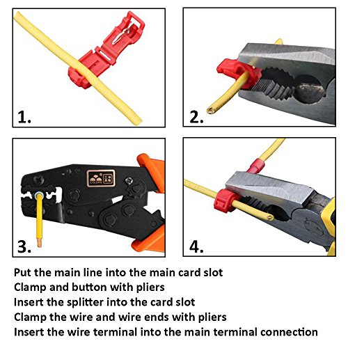 Wrightus 120pcs Quick Wire Splice Connector T-Tap Electrical Connectors – Quick Wire Splice Taps and Insulated Male Quick Disconnect Terminals With Case