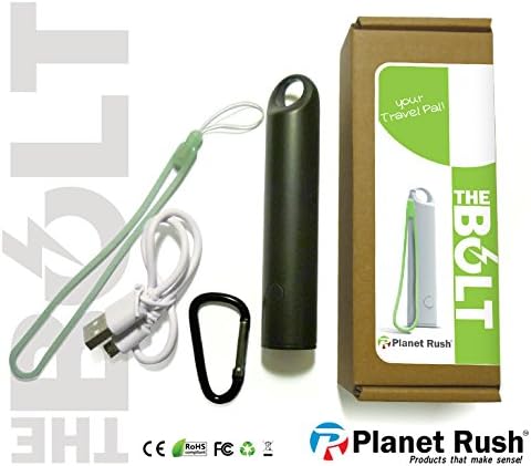 Bolt Mini+ College 3 in 1 USB External Portable Power Bank + Flashlight + Hanging Carabiner &amp; Lanyard . Lipstick Sized Slick Design &amp; Fast Charging Technology with Built in Circuit Protection (Yellow)
