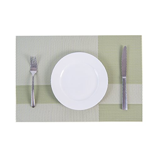 3 SUNSHINE+FASHION+Placemats+Heat+Resistant+Plaid+Green