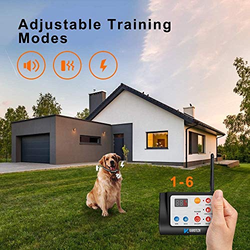 KAROTEZH 2 in 1 Wireless Dog Fence Training Collar, Electric Shock Collars Pet Fencing System