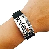 Charm to Accessorize the Fitbit Flex and Other Fitness Trackers - The THOMPSON Engraved Metal Charm to Dress Up Your Favorite Fitness Tracker (Silver, Fitbit Flex)