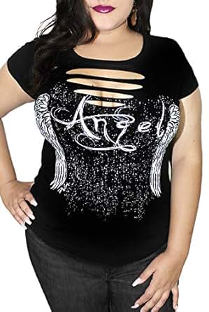 wings motorcycle angel biker plus cute tops