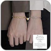 ANGLEQUEEN Couples Bracelets for Women Matching Bracelets for Couples Matching Heart Chain Bracelet Love Knot Bracelet Friendship Jewelry Gift for Women