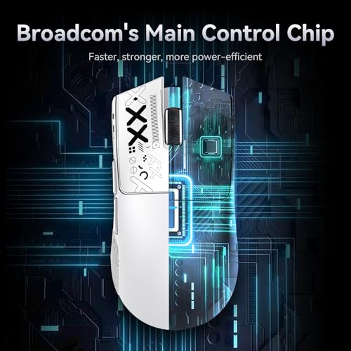 Mouse de Jogo ATTACK SHARK X11 com Base de Carregamento Magnético, Sensor de Jogo PixArt PAW3311, Mouse Sem Fio/A Cabo BT/2.4G, 22000 DPI (Branco)