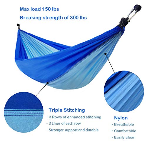 Infant Size Parachute Hammock Come with Loops Length Adjustable 2pcs Hammock Tree Straps 2 Solid Steel Carabiners- Soft Breathable Ultralight Kids Fun Play Parachute Hammock - Thumbnail 5