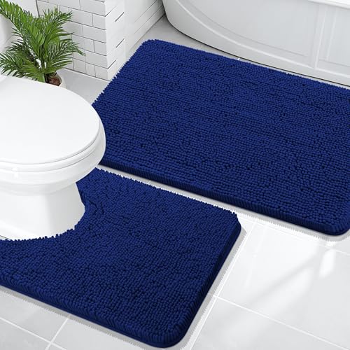 Olanly Chenille Bathroom Rug Set