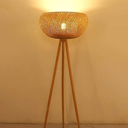 gold bamboo floor lamp