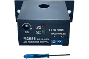 LELUKEE Current Sensing Relay AC Current Sensing Switch 0-30A Normally Closed Amp Sensor Monitoring Relay (M3056)