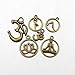 100g Yoga Charms - Mixed Antique Silver Bronze Sports Ohm Om Mala Yogi Chakra Indian Energy Love Sports Yoga Poses Slow Gossip Symbols Metal Pendants for Jewelry Making DIY Findings (HM22)