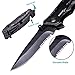 Folding Knife, Assisted Opening Tactical Rescue Liner Lock Pocket Hunting Camping Serrated Knives With Clip, Self Defense Knife