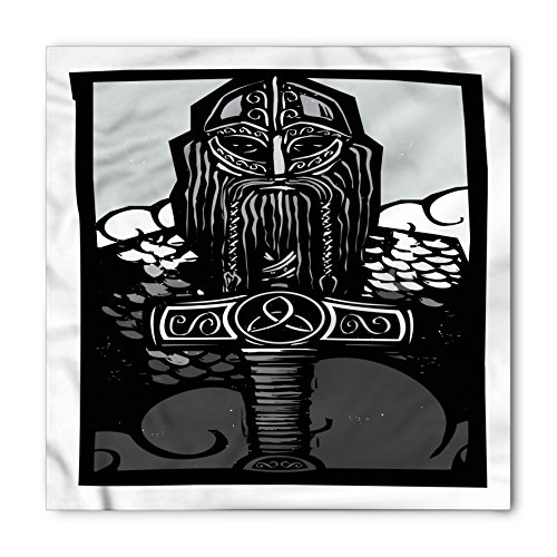 Lunarable Viking Bandana, Thor Son of Odin Monochrome, Unisex Head and Neck Tie
