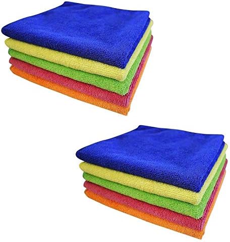 Drumstone *ON Offer: Buy-1 GET 1-Free* (Pack of 5) Multipurpose Cleaning Cloths – Automotive Microfibre Towels for Car Bike Cleaning Polishing Washing & Detailing