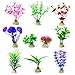 Mudder Aquarium Plastic Plant Fish Tank Plants Aquarium Decor Plants, 10 Pieces
