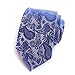 Pisces.goods New Bright Blue Paisley Jacquard Woven Men's Tie Necktie