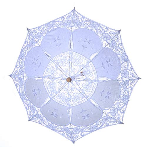 Umbrellas - Handmade Cotton Flower Lace Parasol Umbrella Elegant Bride Wedding Photo Prop - Rain Multipack Book Yellow Pretty Clear Print For Auto Half