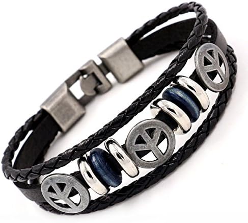 Mens Womens Punk Vintage Leather Bracelet Braided Rope Wristband Bangle