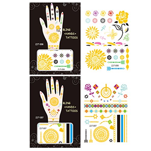 AllyDrew Metallic Body Art Hand Tattoos, Spring Fling