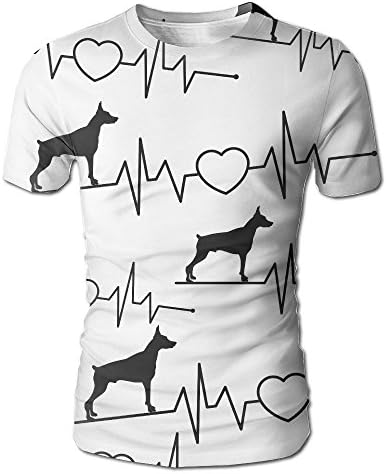 Teehi Mens Dog Heartbeat 3D Printed Casual Short Sleeve Tshirt