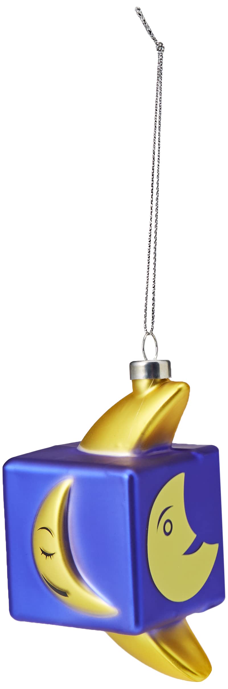 Alessi Mooncube GJ02 8 Vintage Design Moon Christmas Decoration, Hand-Decorated Blown Glass, Multi-Colour