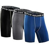 Neleus Men's 3 Pack Compression Short