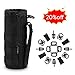 FUNANASUN Tactical Water Bottle Pouch, Drawstring Military H2O Molle Water Bottle Holder Bag Mesh Hydration Carrier Black