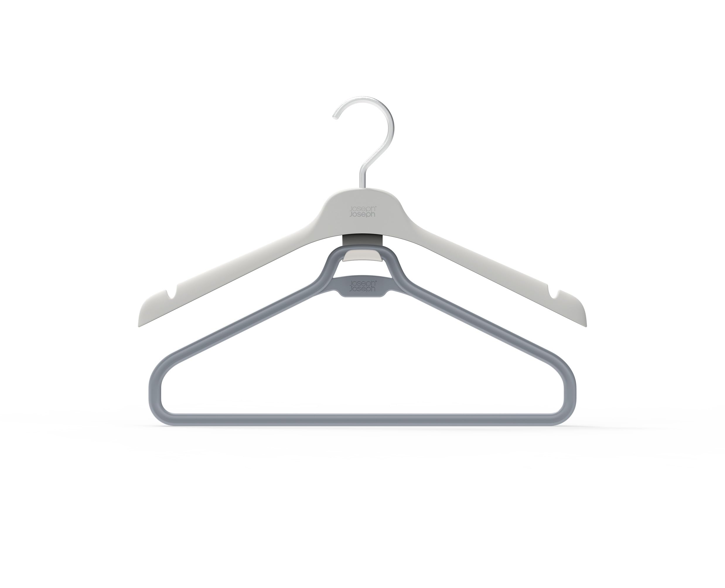 Joseph Joseph Orderly Long Garment Hangers, Set of 2, Lift and Protect Clothes, Dresses/Jumpsuits, Integrated Strap Hooks, Recycled Plastic