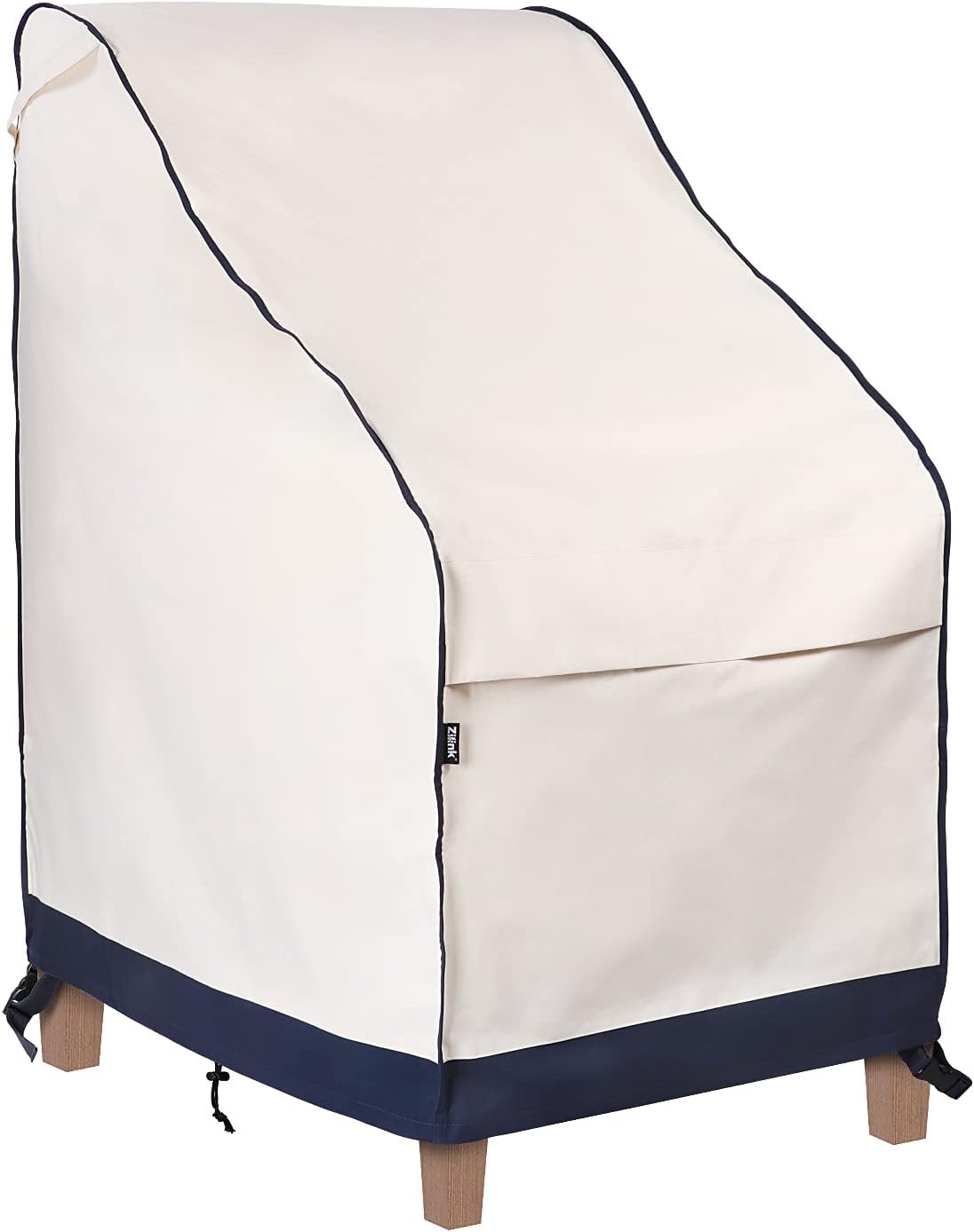 Zilink Waterproof Patio Chair Covers Heavy Duty Outdoor Furniture Cover Stackable Patio Covers for Outdoor Furniture, Beige & Blue